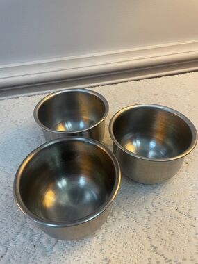 Set of 3 Stainless Steel mini Prep Bowls - Silver